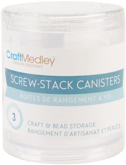 Picture of Bead Storage Screw-Stack Canisters 2.75"X1" 3/Pkg 