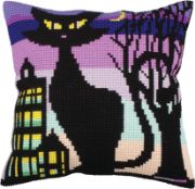 Picture of Collection D'Art Stamped Needlepoint Cushion Kit 40x40cm Black Grace II
