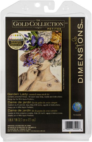 Picture of Dimensions Counted Cross Stitch Kit 5"X7" Garden Lady (18 Count)