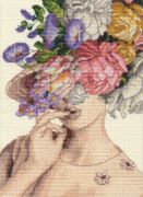 Picture of Dimensions Counted Cross Stitch Kit 5"X7" Garden Lady (18 Count)