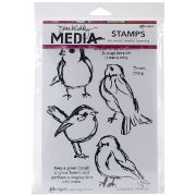 Picture of Dina Wakley Media Cling Stamps 6"X9" Scribbly Birds