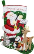 Picture of Bucilla Felt Stocking Applique Kit 18" Long Santa's Choir Practice