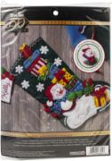 Picture of Bucilla Felt Stocking Applique Kit 18" Long Snowman W/Presents