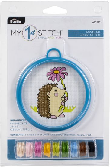 Picture of Bucilla/My 1st Stitch Mini Counted Cross Stitch Kit 3" Hedgehog (14 Count)