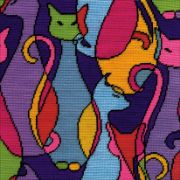 Picture of Colorful Cat Needlepoint Kit 12"X12" Stitched In Yarn