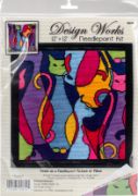 Picture of Colorful Cat Needlepoint Kit 12"X12" Stitched In Yarn