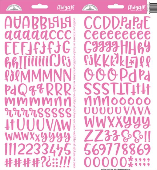 Picture of Abigail Font Cardstock Alpha Stickers 6"X13" 2/Pkg Bubblegum