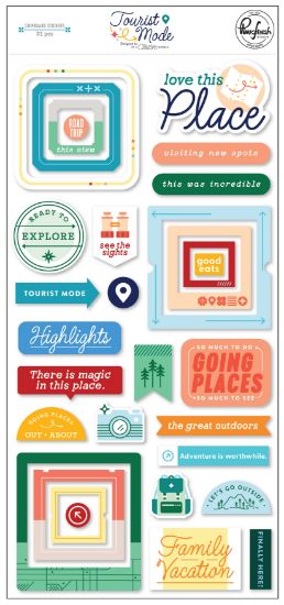Picture of Pinkfresh Chipboard Stickers-Tourist Mode