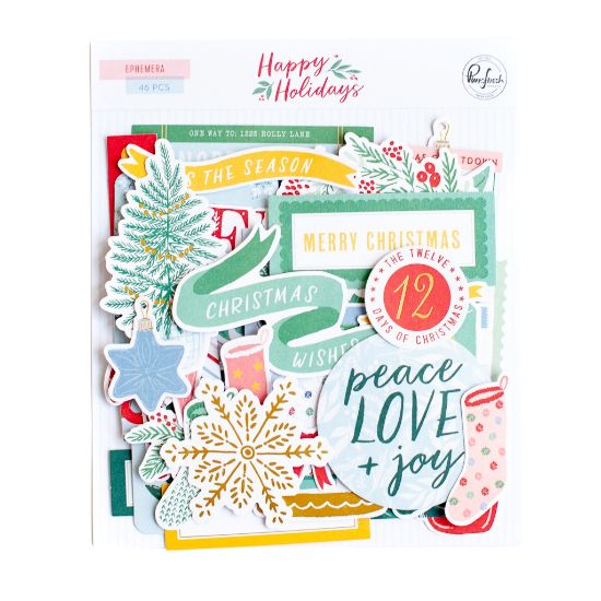 Picture of PinkFresh Ephemera Cardstock Die-Cuts-Happy Holidays