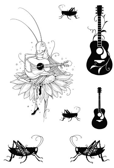 Picture of Pink Ink Designs A6 Clear Stamp-The Guitarist