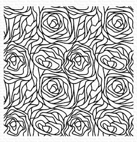 Picture of My Favorite Things Background Cling Rubber Stamp 6"X6" Abstract Roses
