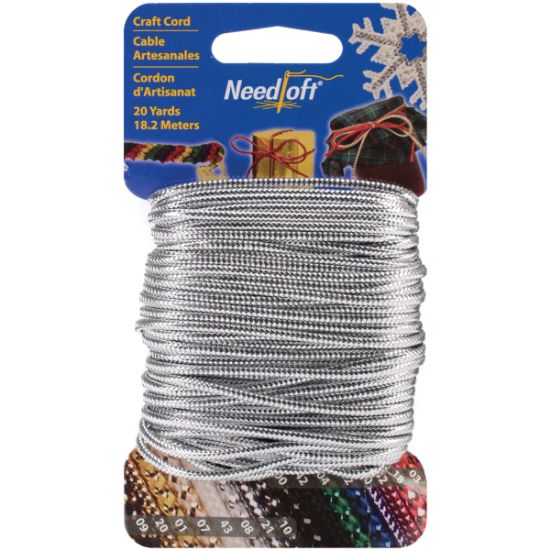 Picture of Needloft Novelty Craft Cord 20yd Solid Silver