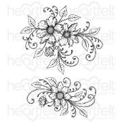 Picture of Heartfelt Creations Cling Rubber Stamp Set-Feathery Florals