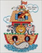 Picture of Noah's Ark Birth Record Counted Cross Stitch Kit 11"X14" 14 Count