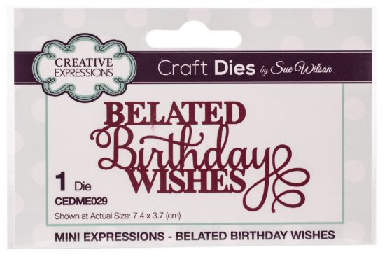 Picture of Creative Expressions Craft Dies By Sue Wilson Mini Expressions-Belated Birthday Wishes