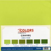 Picture of My Colors Canvas Cardstock Bundle 12"X12" 18/Pkg Green Tones