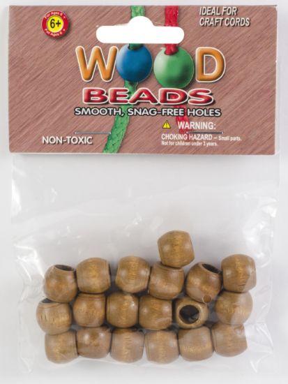 Picture of Barrel Wood Beads 13mmX11mm 18/Pkg Maple