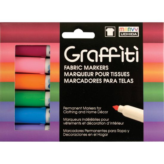 Picture of Graffiti Fabric Markers 6/Pkg Floral