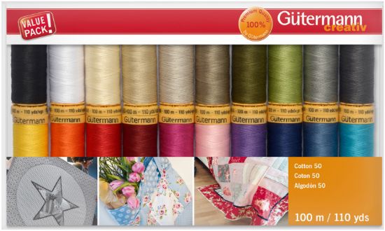 Picture of Gutermann Cotton 50 Thread Set - 20 Spools Basics