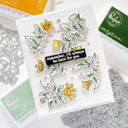 Picture of Pinkfresh Studio Cling Rubber Background Stamp Set A2 Folk Garden 2