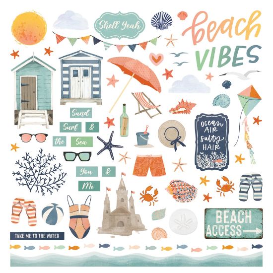 Picture of Beach Vibes Stickers 12"X12"-Elements