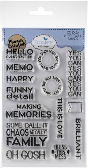 Picture of Elizabeth Craft Clear Stamps Retro Labels Sayings