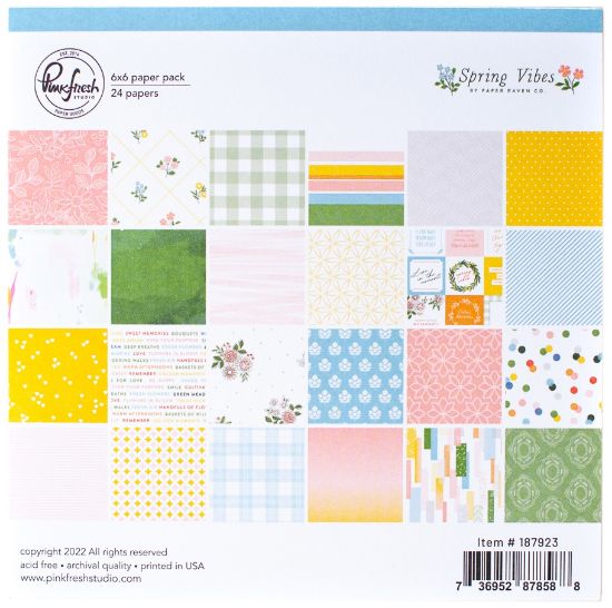 Picture of PinkFresh Studio Double-Sided Paper Pack 6"X6" 24/Pkg-Spring Vibes