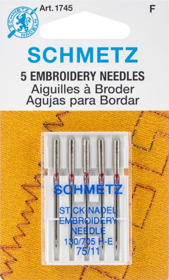 Picture of Embroidery Machine Needles Size 11/75 5/Pkg