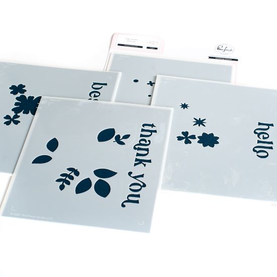 Picture of Pinkfresh Studio Stencils 4.25"X5.25" 4/Pkg-Simplest Gestures Layering