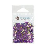Picture of Buttons Galore Crystalz Clear Flat Back Gems-Plum