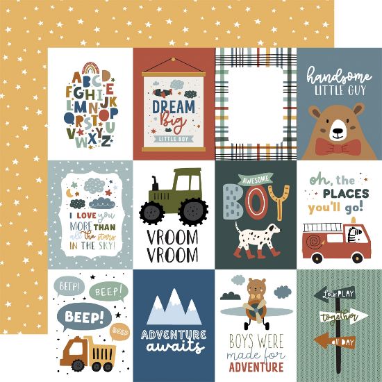 Picture of Dream Big Little Boy Double-Sided Cardstock 12"X12"-3"X4" Journaling Cards