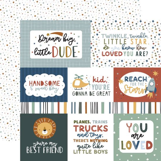 Picture of Dream Big Little Boy Double-Sided Cardstock 12"X12"-Journaling Cards