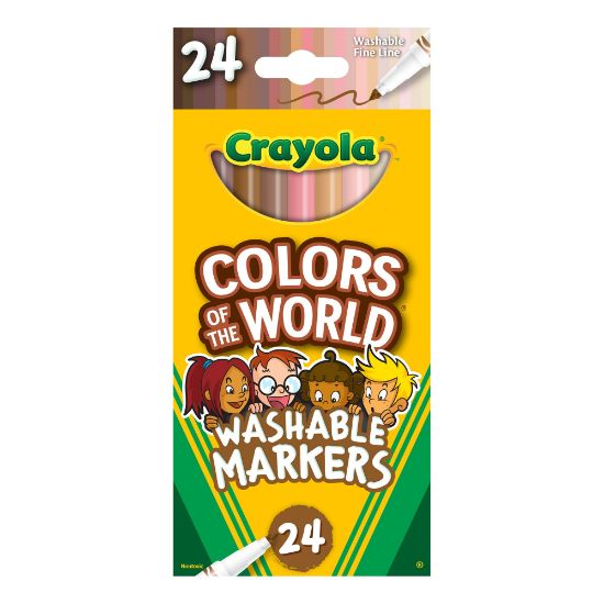 Picture of Crayola Colors Of The World Fine Line Washable Markers 24/Pk