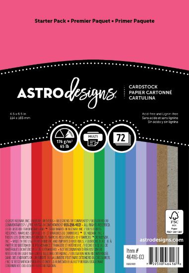 Picture of Creative Collection Cardstock Starter Pack 4.5"X6.5" 72/Pkg 18 Bold & Vivid Colors