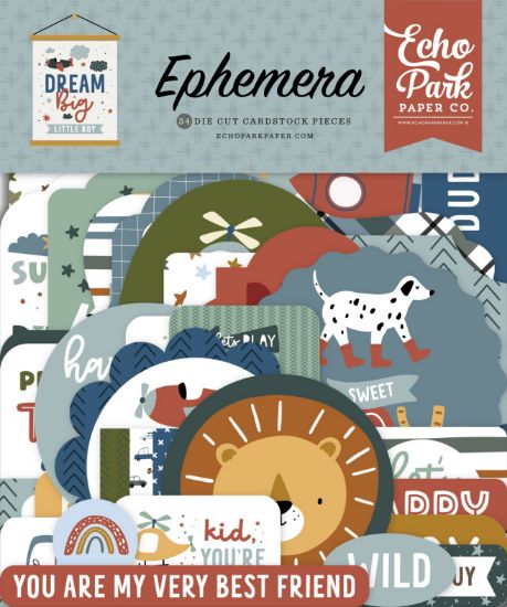Picture of Echo Park Cardstock Ephemera 33/Pkg-Icons, Dream Big Little Boy