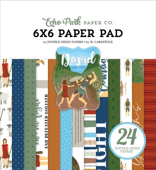 Picture of Echo Park Double-Sided Paper Pad 6"X6" 24/Pkg-Bible Stories: David & Goliath
