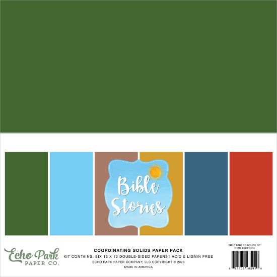 Picture of Echo Park Double-Sided Solid Cardstock 12"X12" 6/Pkg-Bible Stories, 6 Colors