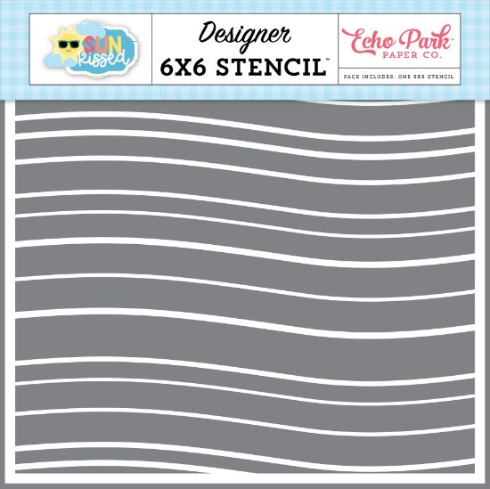 Picture of Echo Park Stencil 6"X6"-Good Vibes Waves, Sun Kissed