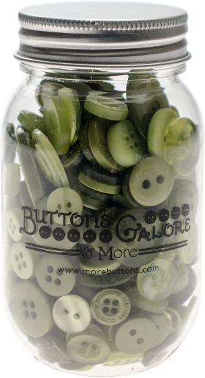 Picture of Buttons Galore Button Mason Jars Leafy Green