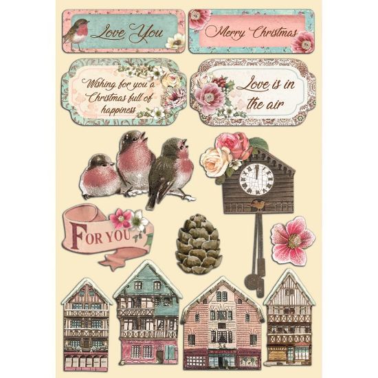 Picture of Stamperia Wooden Shapes A5-Sweet Winter Village