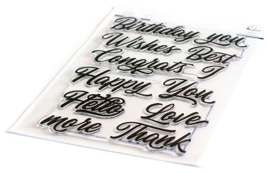 Picture of Pinkfresh Studio Clear Stamp Set 6"X8" Brushed Sentiments