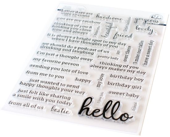 Picture of Pinkfresh Studio Clear Stamp Set 6"X8" Hello - Simply Sentiments