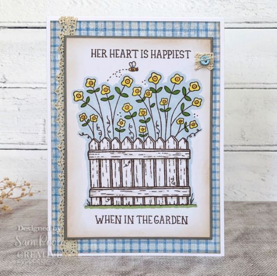 Picture of Creative Expressions 6"X4" Clear Stamp Set By Sam Poole-Floral Garden Gate