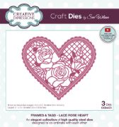 Picture of Creative Expressions Craft Dies By Sue Wilson-Love & Romance Lace Rose Heart 9/Pkg