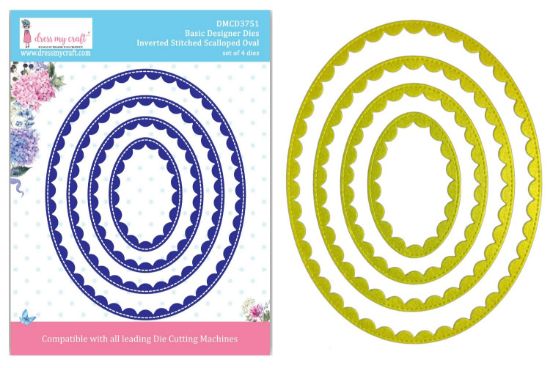 Picture of Dress My Craft Basic Designer Dies-Inverted Stitched Scalloped Oval