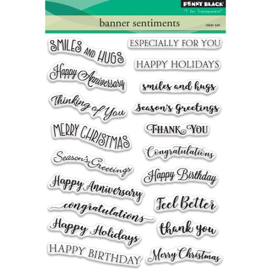 Picture of Penny Black Clear Stamps 5"X7" Banner Sentiments