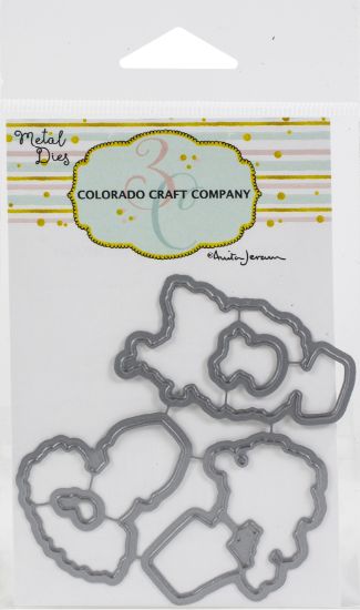 Picture of Colorado Craft Company Metal Die Set-Topiaries & Kitten-By Anita Jeram