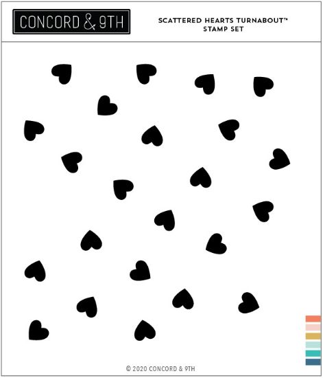 Picture of Concord & 9th Clear Stamps 6"X6"-Scattered Hearts Turnabout