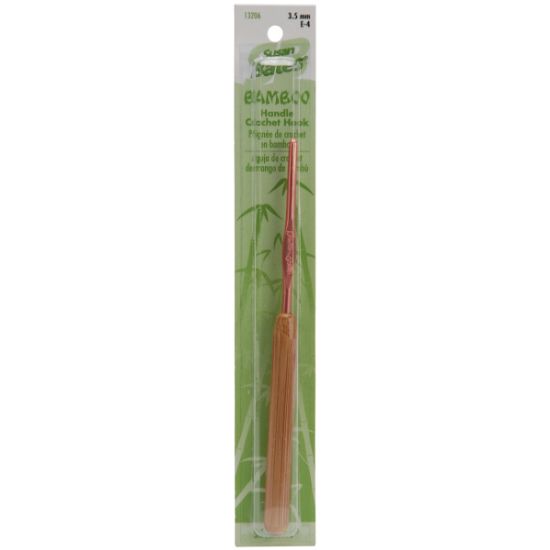 Picture of Bamboo Handle/Silvalume Head Crochet Hook 5.5" Size E4/3.5mm