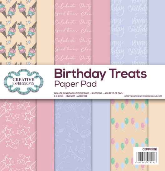 Picture of Creative Expressions Double-Sided Paper Pad 8"X8" 24/Pkg-Sweet Treats